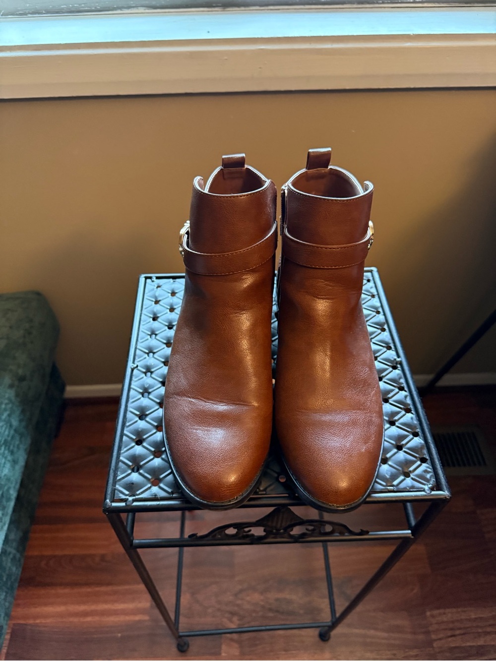 Kelly & Katie Cognac Brown Leather Ankle Booties